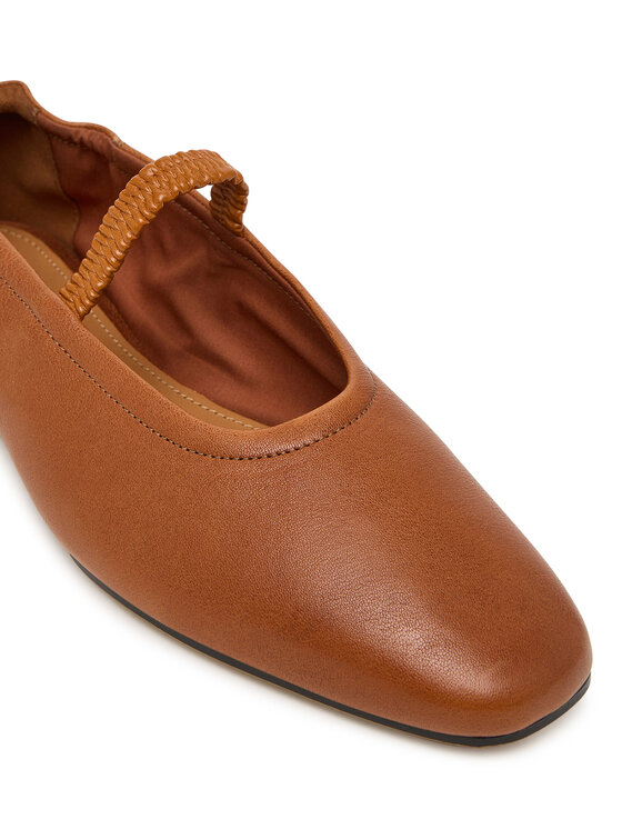 Tommy Hilfiger Балеринки Tommy Hilfiger Soft Leather Ellastic Ballerina FW0FW09245 Кафяв
