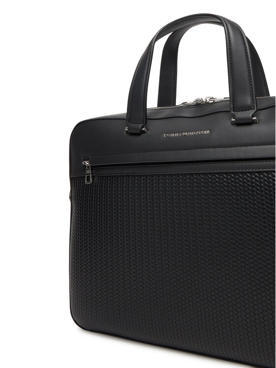 Tommy Hilfiger Geantă pentru laptop Tommy Hilfiger Th Woven Computer Bag AM0AM13660 Negru