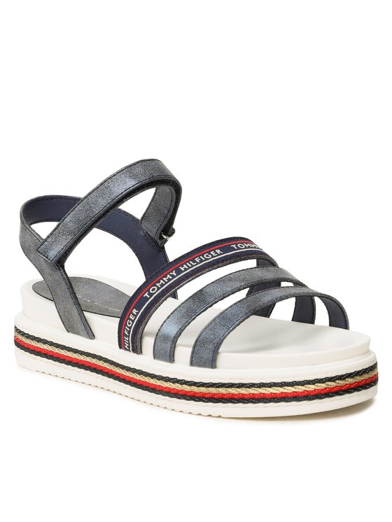 Tommy Hilfiger Sandale Tommy Hilfiger Platform Velcro Sandal T3A2-32763-0568 S Bleumarin