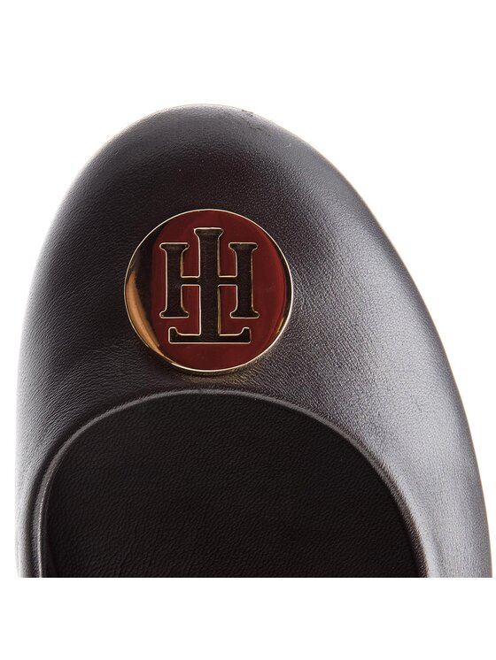 Tommy Hilfiger Balerinos Tommy Hilfiger Pearlized Leather Ballerina FW0FW03412 Pilka