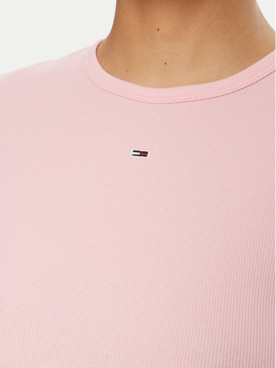 Tommy Jeans Tommy Jeans Marškinėliai Essential DW0DW17383 Rožinė Slim Fit