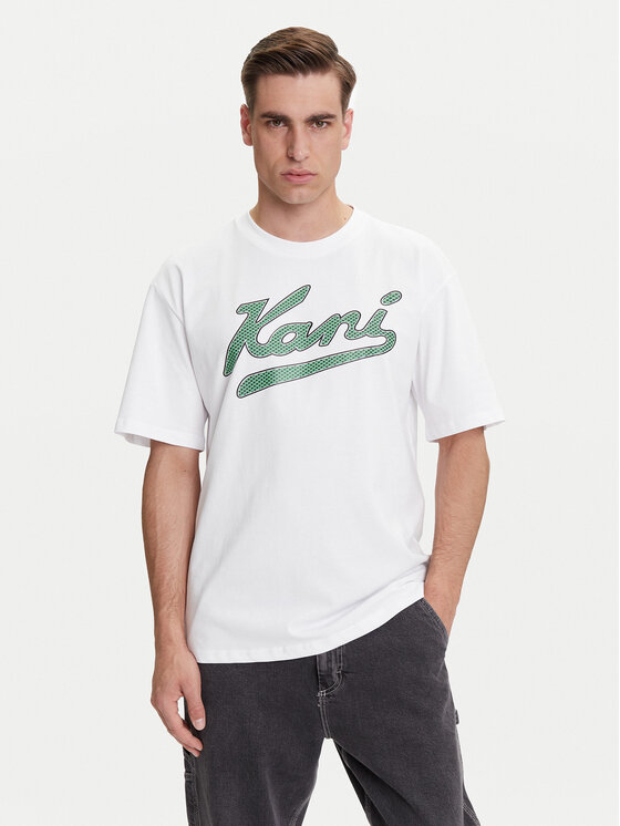 Karl Kani Karl Kani Majica Varsity Palm PD00005336 Bela Relaxed Fit