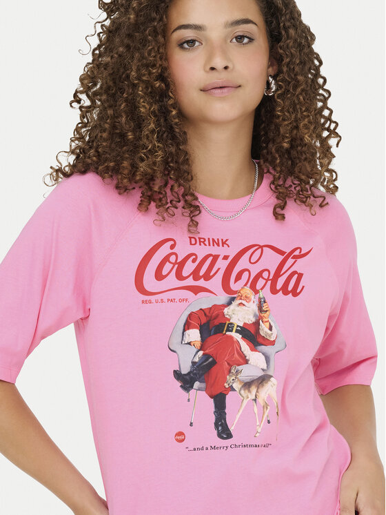 ONLY ONLY Camiseta Coca Cola 15355794 Rosa Regular Fit