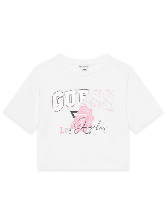 Guess Guess Komplet majica in krilo J5YG00 K6YW4 Bela Classic Fit