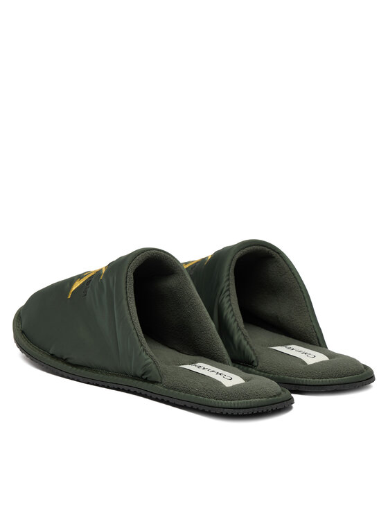 Calvin Klein Papuče Calvin Klein Hotel Slipper Mono Embro YM0YM01392 Zelená