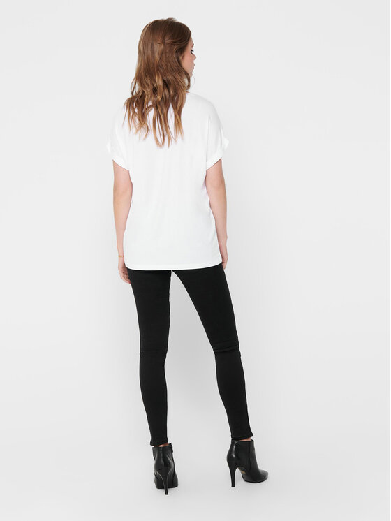 ONLY ONLY Majica Moster 15106662 Bela Loose Fit