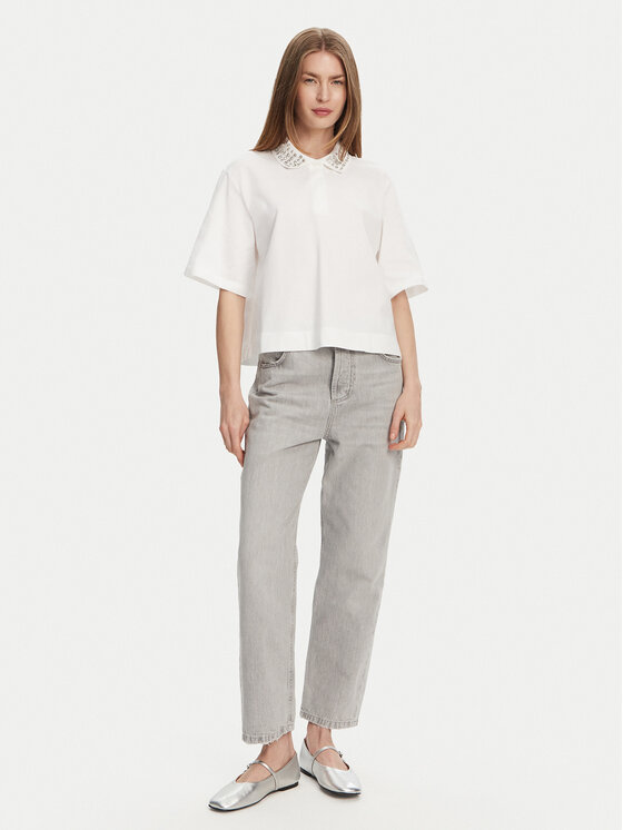 Marella Marella Поло Gonzaga 2513951014 Білий Relaxed Fit