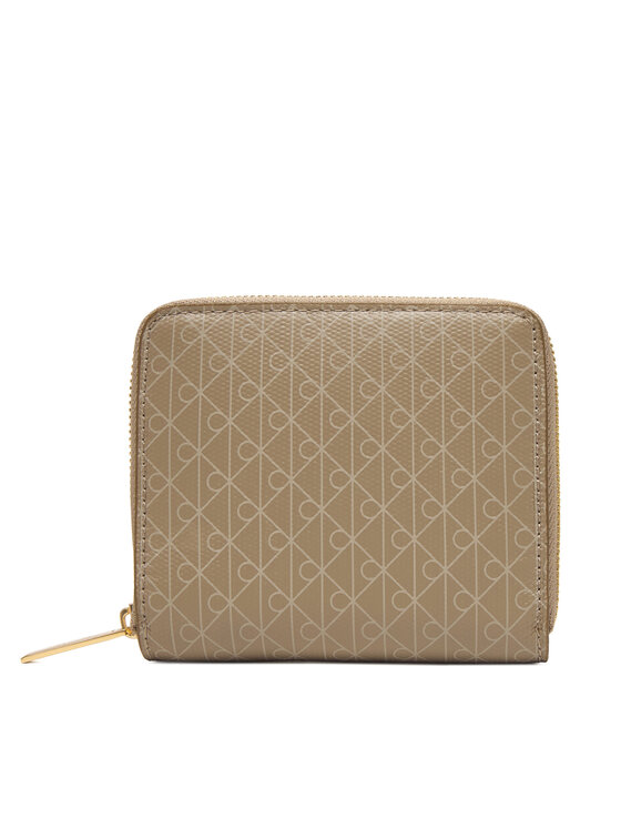 Calvin Klein Portfel Calvin Klein Emblem Aop Square Zip Around LV04F1089G Beżowy