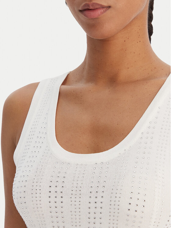 Fracomina Fracomina Top FR26ST4005K524R9 Écru Slim Fit