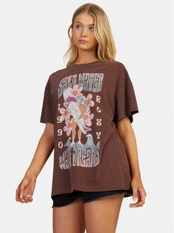 Roxy Roxy T-shirt Sweetjanis Tees URJZT03737 Marrone Regular Fit