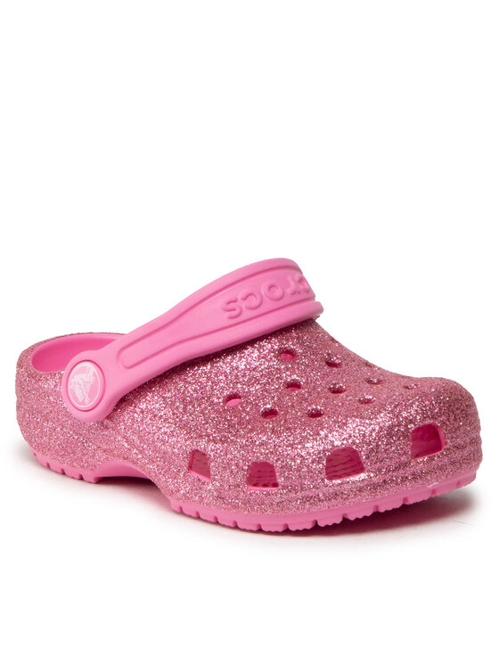 Klapki Crocs Classic Glitter Clog T 206992 Różowy | Eobuwie.com.pl