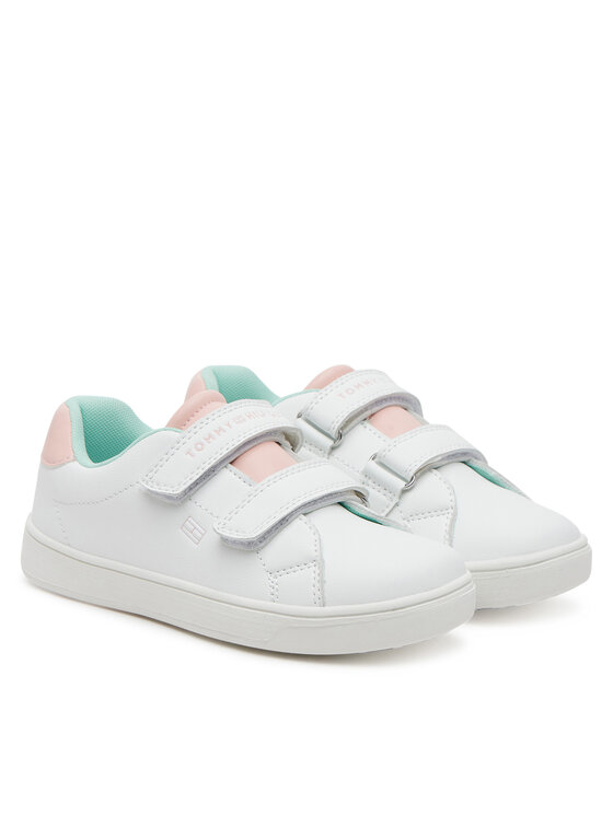 Tommy Hilfiger Laisvalaikio batai Tommy Hilfiger Low Cut Velcro Sneaker T1A9-33727-1355 S Balta