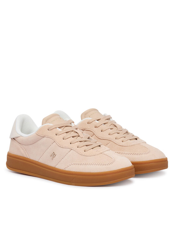 Tommy Hilfiger Sneakersy Tommy Hilfiger Th Monogram Plaque Suede Trainers FW0FW09180 Růžová