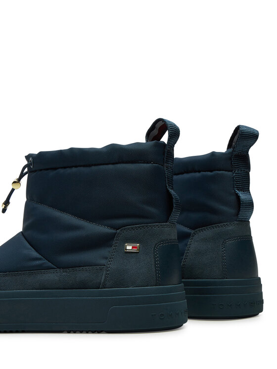 Tommy Hilfiger Snehule Tommy Hilfiger Flag Nylon Mini Snowboot FW0FW08334 Tmavomodrá