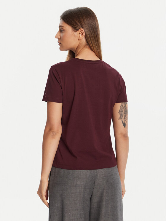 Tommy Hilfiger Tommy Hilfiger Camiseta Gold Crest WW0WW46153 Guinda/burdeos Regular Fit