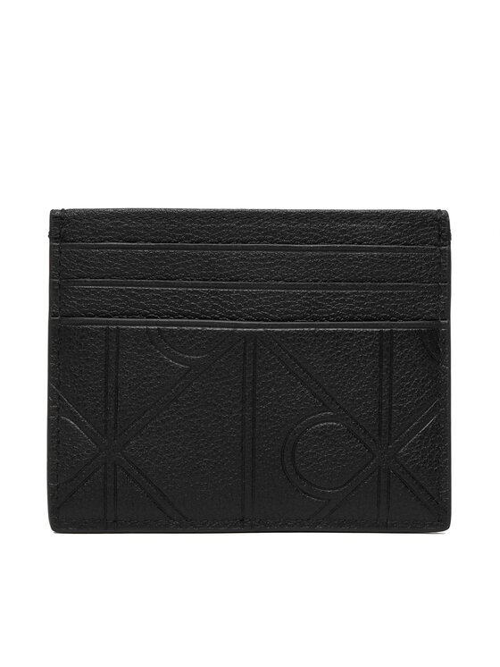 Calvin Klein Etui pentru carduri Calvin Klein Xl Emblem Aop Emboss Card Case LV04D1174G Negru
