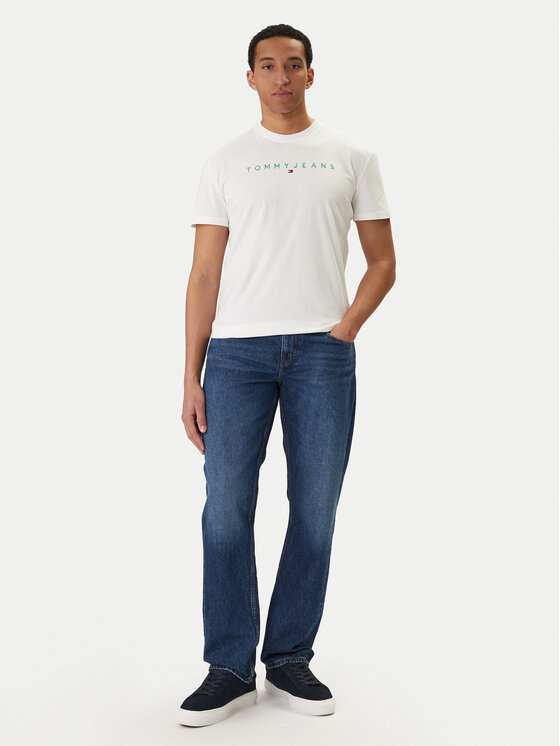 Tommy Jeans Tommy Jeans Camiseta Linear Logo DM0DM20744 Blanco Regular Fit