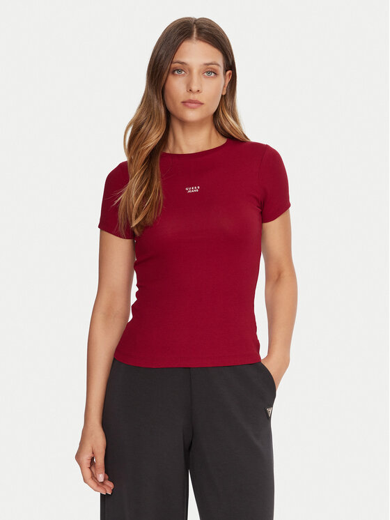 Guess Jeans Guess Jeans Camiseta W5BP45 KA0H1 Rojo Slim Fit