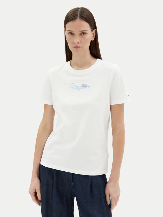 Tommy Hilfiger Tommy Hilfiger T-Shirt WW0WW45428 Λευκό Regular Fit