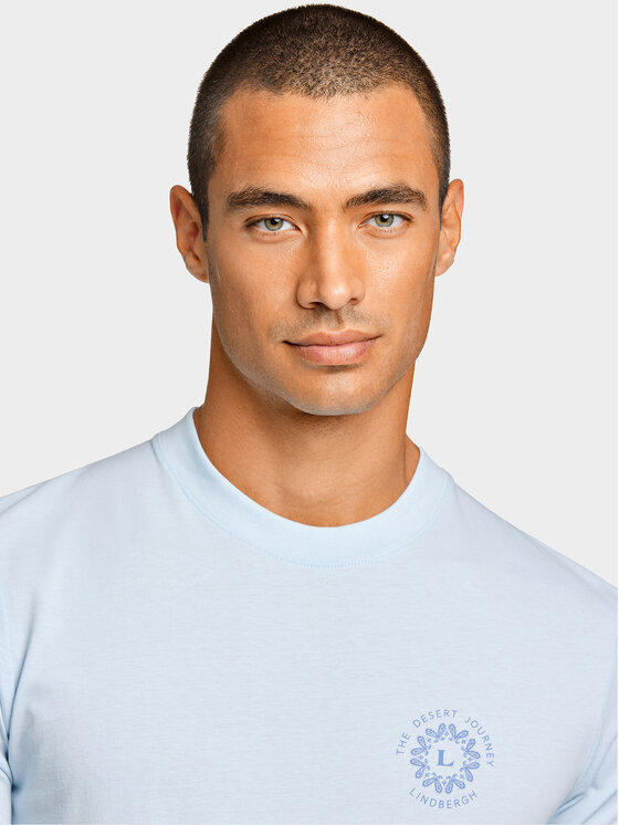Lindbergh Lindbergh T-shirt 30-400267 Svijetloplava Relaxed Fit