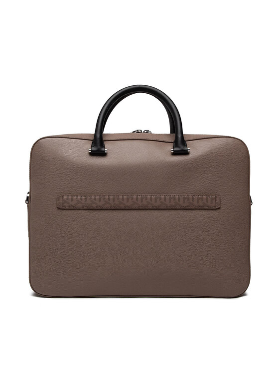 Tommy Hilfiger Geantă pentru laptop Tommy Hilfiger Business Leather Computer Bag AM0AM08459 Maro