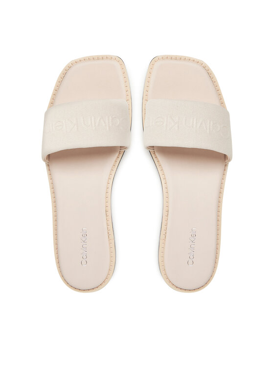 Calvin Klein Chanclas Calvin Klein Flat Slide - He HW0HW02378 Écru