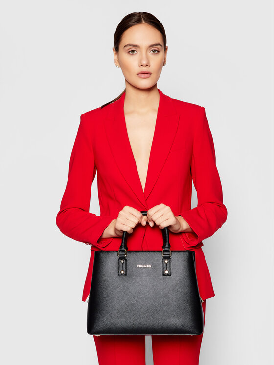 Trussardi Дамска чанта Trussardi Mosca Tote Md 75B00967 Черен