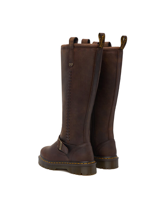 Dr. Martens Kozaki Dr. Martens ANISTONE KNEE HIGH CRAZY HORSE DM41871200 Brązowy