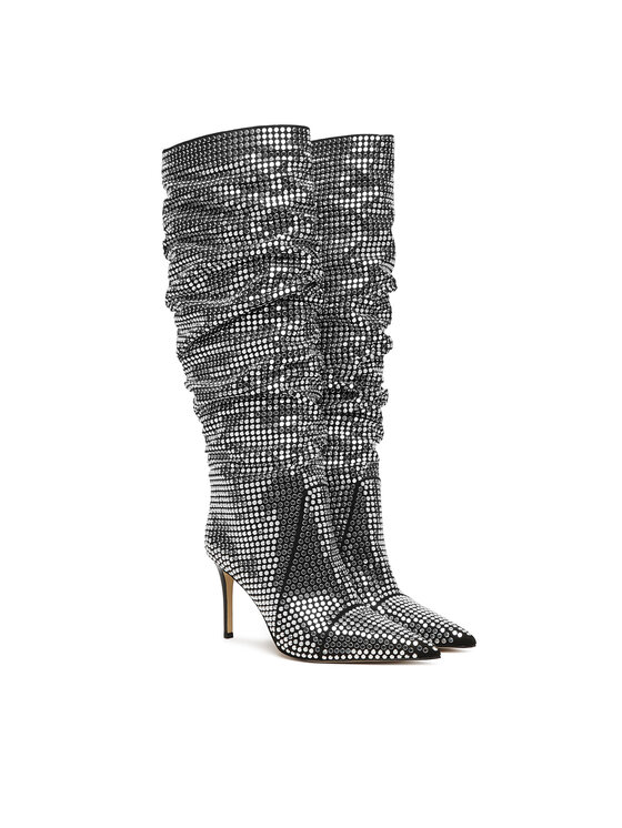 MICHAEL Michael Kors Čižmy MICHAEL Michael Kors Dawn Heeled Boot 40F5DWHB7S Strieborná