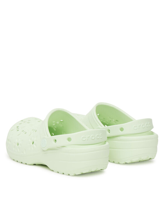 Crocs Шльопанці Crocs Classic Floral Cut-Out Clog 210927 Зелений