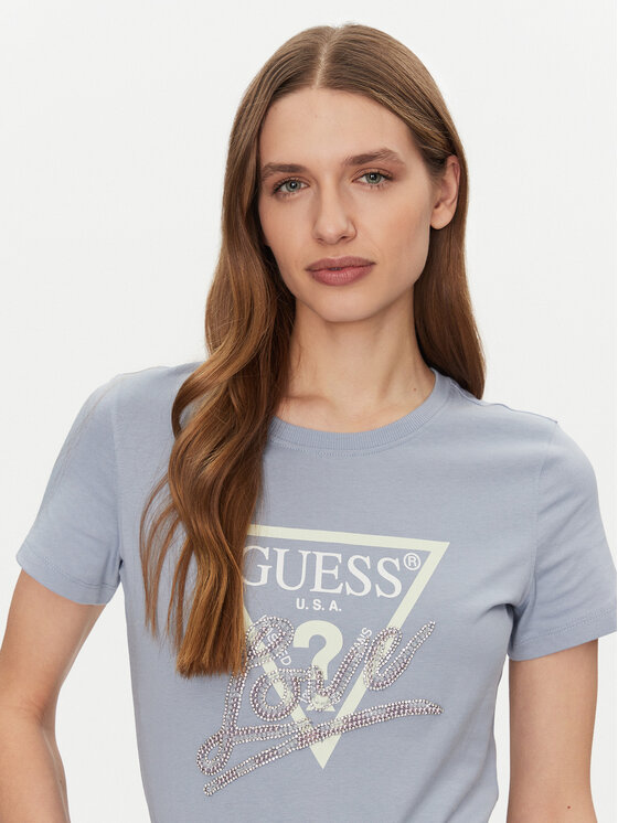Guess Guess Футболка W5GI05 I3Z14 Блакитний Regular Fit