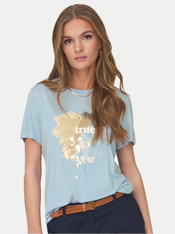 ONLY ONLY Футболка 15303212 Блакитний Regular Fit