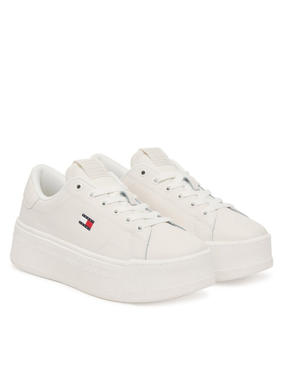Tommy Jeans Superge Tommy Jeans Tjw Script Cupsole Flatform EN0EN02961 Bela