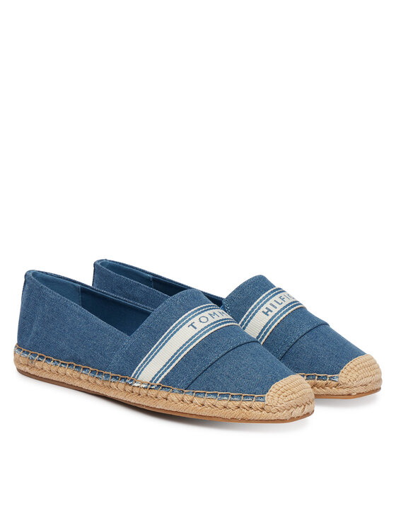 Tommy Hilfiger Espadrilky Tommy Hilfiger Hilfiger Webbing Espadrille FW0FW09334 Modrá