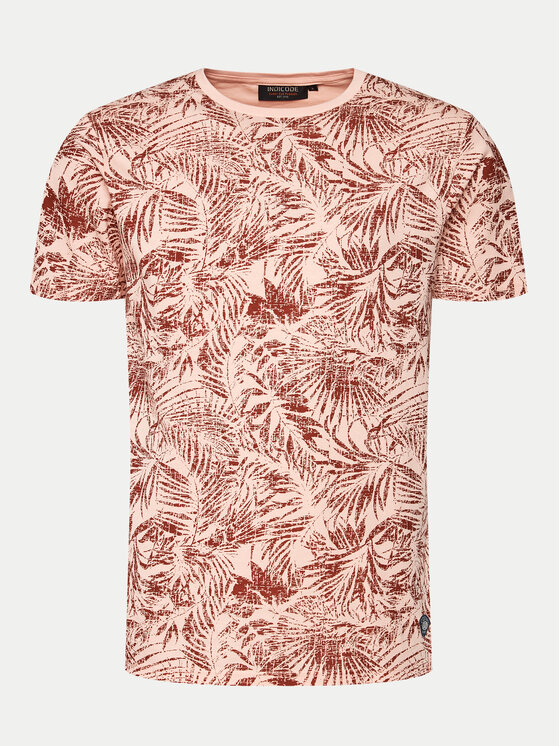 INDICODE INDICODE T-shirt Palme 40-935 Rosa Regular Fit