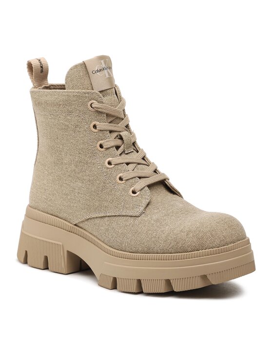 Calvin Klein Jeans Planinarske cipele Calvin Klein Jeans Chunky Combat Laceup Boot Co YW0YW01239 Bež