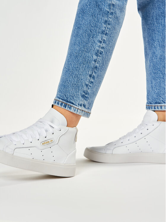 adidas Sneakersy adidas Sleek Mid W EE4726 Biela