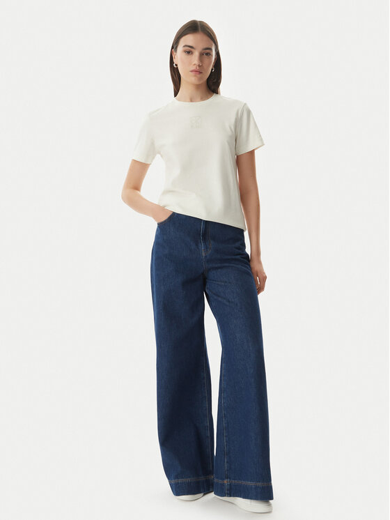 Calvin Klein Jeans Calvin Klein Jeans T-shirt SS 20s LV044G200G Krem Regular Fit