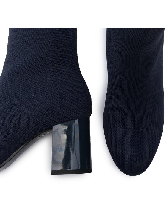 Tommy Hilfiger Botine Tommy Hilfiger Knitted Heeled Boot FW0FW04157 Bleumarin