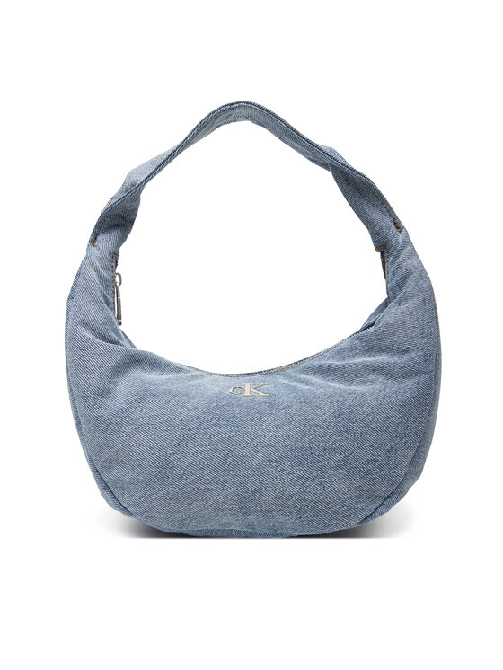 Calvin Klein Geantă Calvin Klein Denim Soft Crescent Sm LV04F3207G Albastru