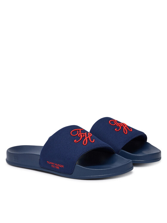 Tommy Hilfiger Iešļūcenes Tommy Hilfiger Logo Embroidery Canvas FM0FM05858 Tumši zils