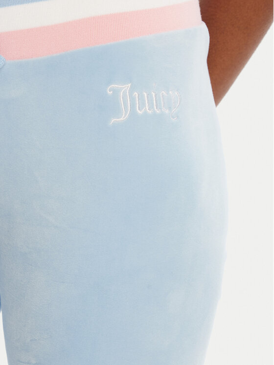 Juicy Couture Juicy Couture Pantaloni da tuta Velour JCWBJ225352 Celeste Regular Fit