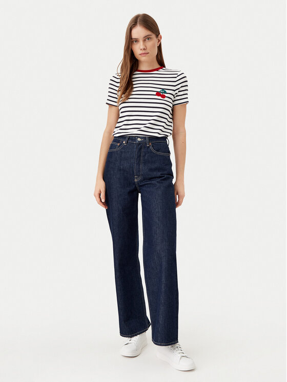 ONLY ONLY Majica Heart 15318959 Mornarsko modra Regular Fit