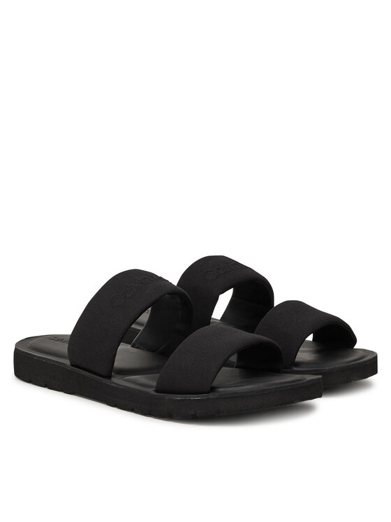 Calvin Klein Ciabatte Calvin Klein Double Strap Cv Logo HM0HM01801 Nero