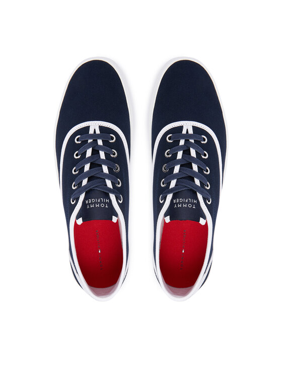 Tommy Hilfiger Tenisky Tommy Hilfiger Th Vulc Cup Long Lace Canvas FM0FM05874 Tmavomodrá