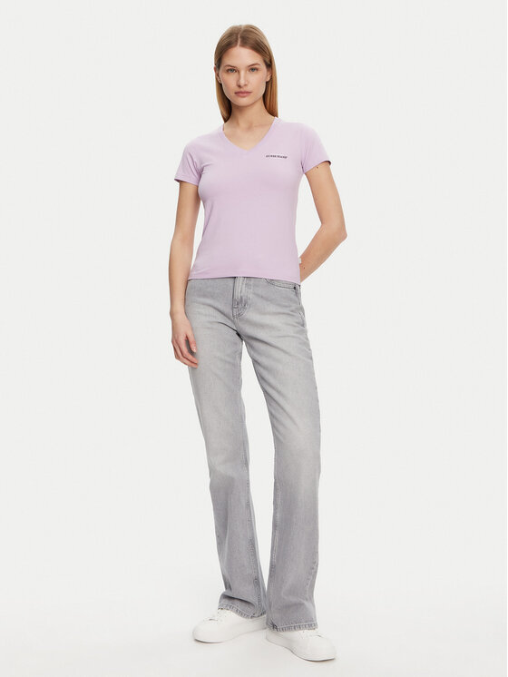 Guess Jeans Guess Jeans Футболка W4YI23 J1314 Фіолетовий Slim Fit