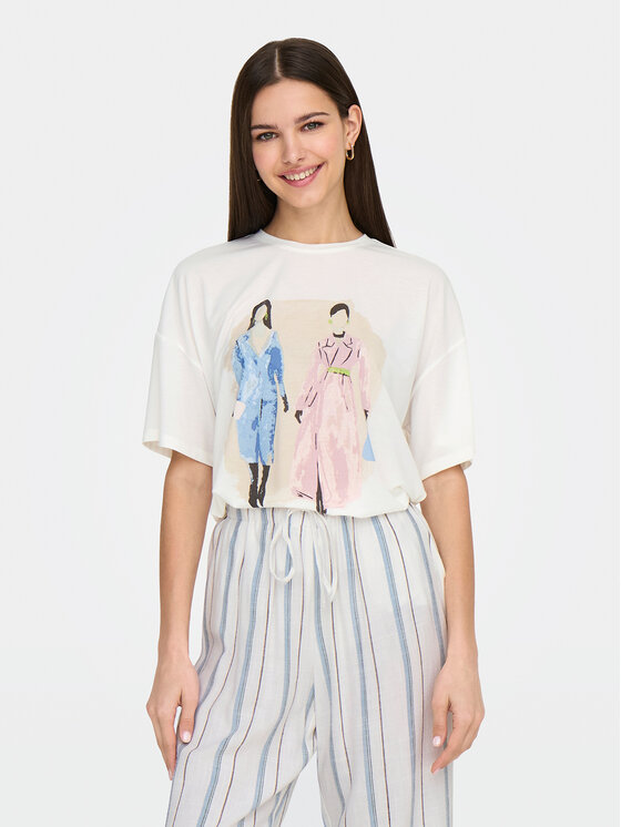 ONLY ONLY Футболка Melina 15342876 Білий Regular Fit