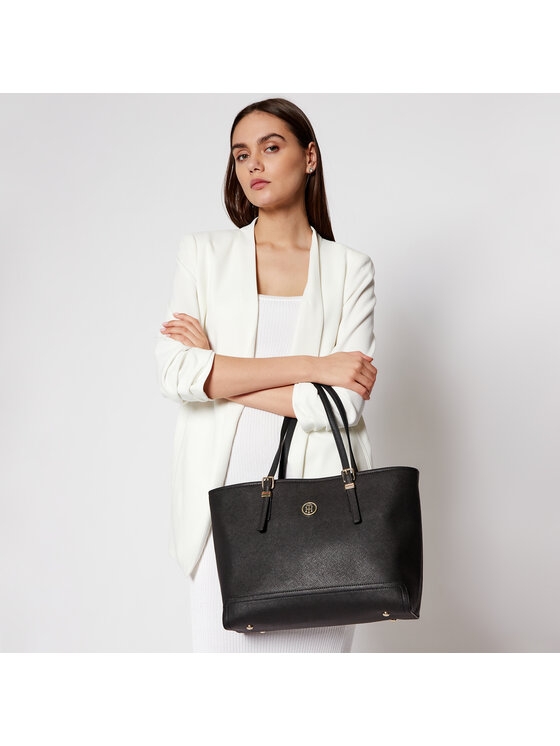 Tommy Hilfiger Дамска чанта Tommy Hilfiger Honey Med Tote AW0AW04547 Черен