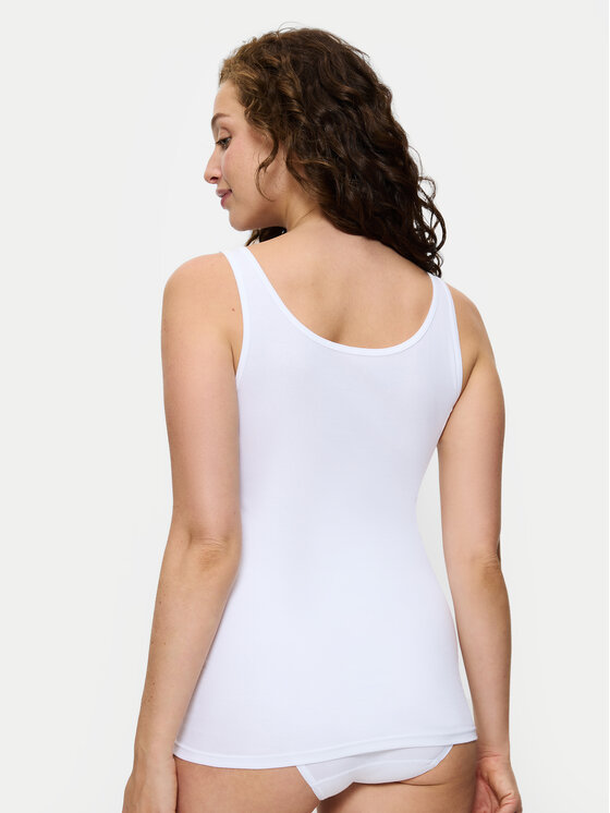 Triumph Triumph Top Sense Of Cotton 10224974 Bianco Slim Fit