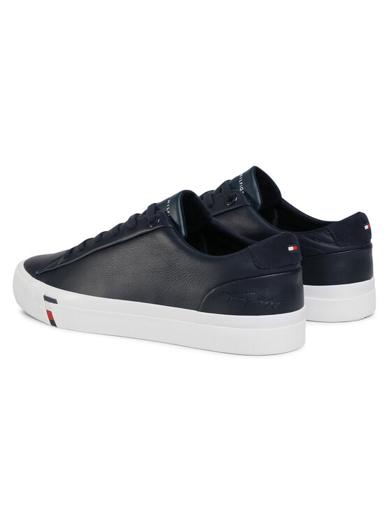 Tommy Hilfiger Superge Tommy Hilfiger Corporate Leather Sneaker FM0FM02983 Mornarsko modra